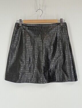Dynamite Faux Croc Leather Mini Skirt